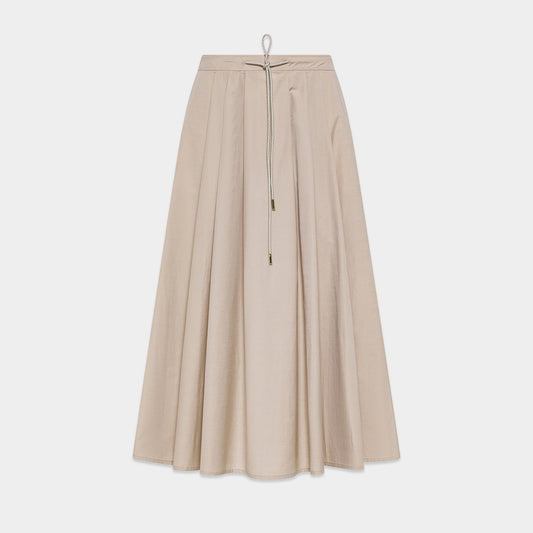 SEVENTY VENEZIA【ロングフレア/ウエストヒモ/コットン/オン・オフ】サンドベージュロングスカート　SI00403-11