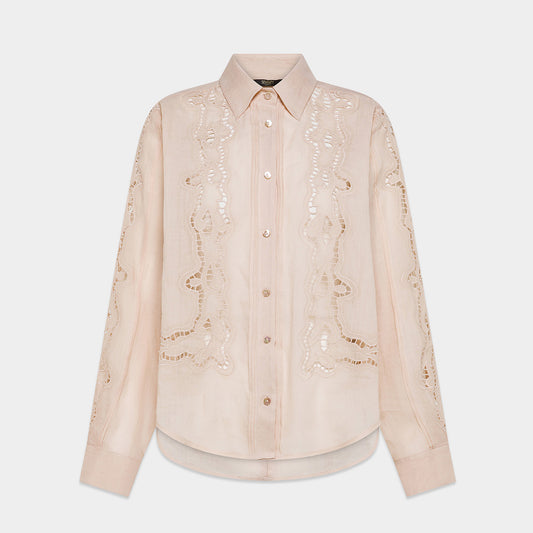 SEVENTY VENEZIA【リネン100％/刺繍/シアーデザイン】刺繍シアーブラウス　SI0615-30