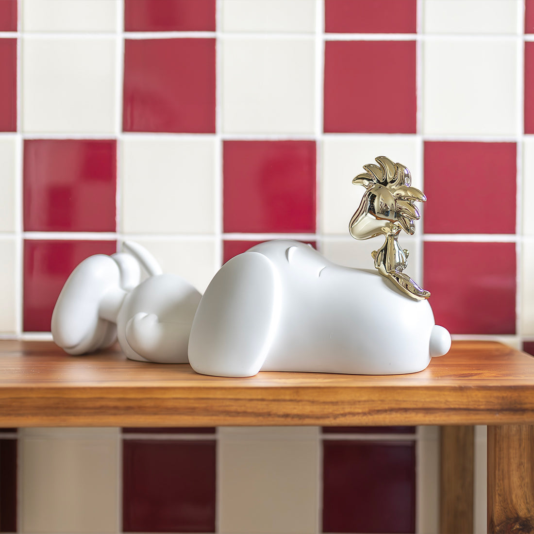 LEBLON DELIENNE【Snoopy＆Woodstock/マットホワイト/スヌーピー＆金ウッドストック/Peanuts/Small33センチ】 LHSSWW-33