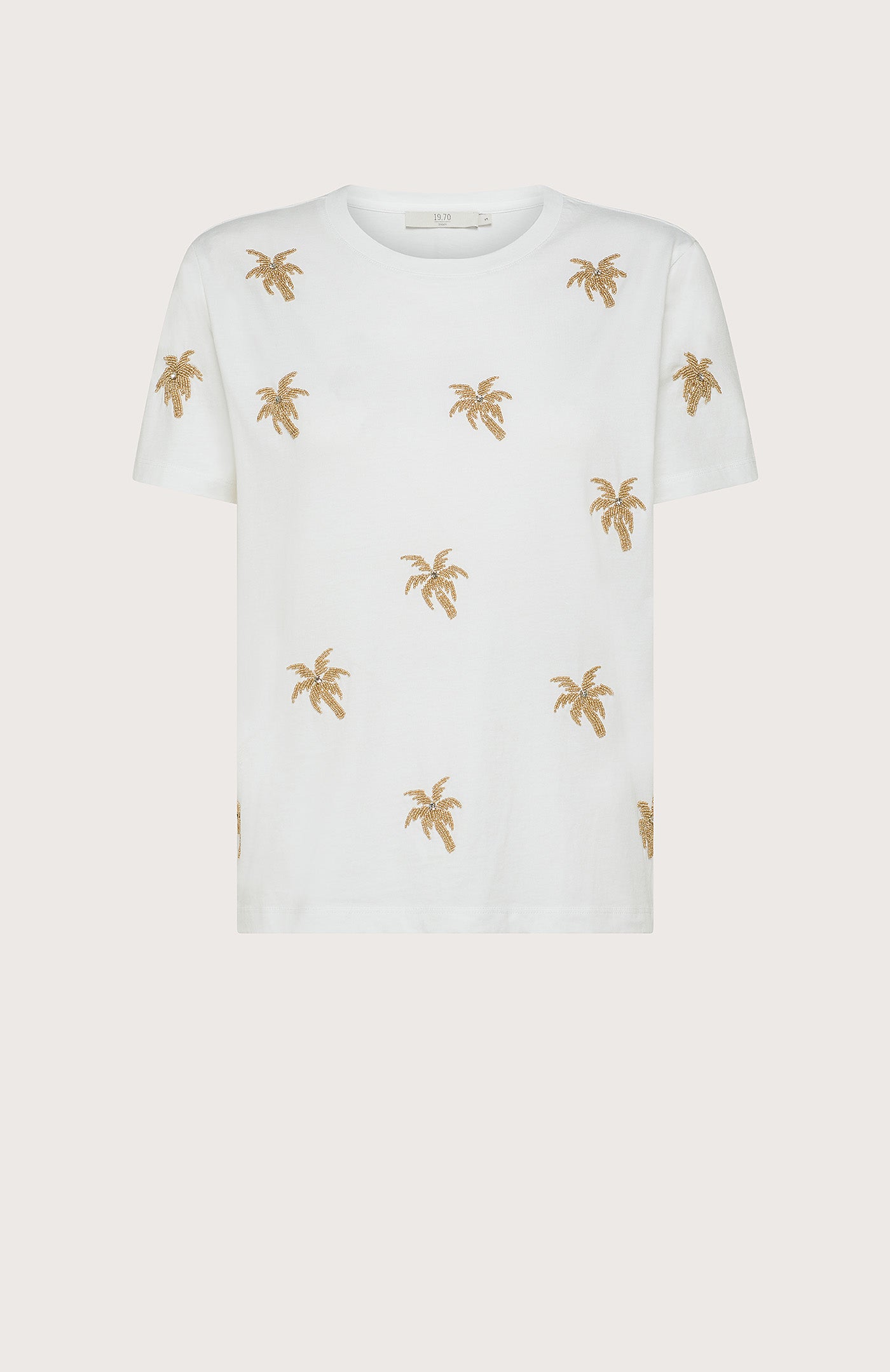 19.70【コットン/天然素材/ビジュー】Tシャツ TG0810-47