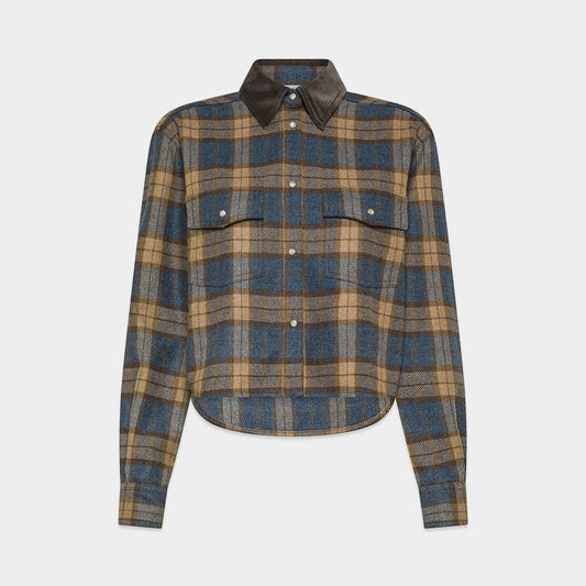 19.70　【人気】【チェックシャツジャケット/タータンチェック/カントリー/コーデュロイ/ウール】カントリーチェックジャケット　TH0201-05