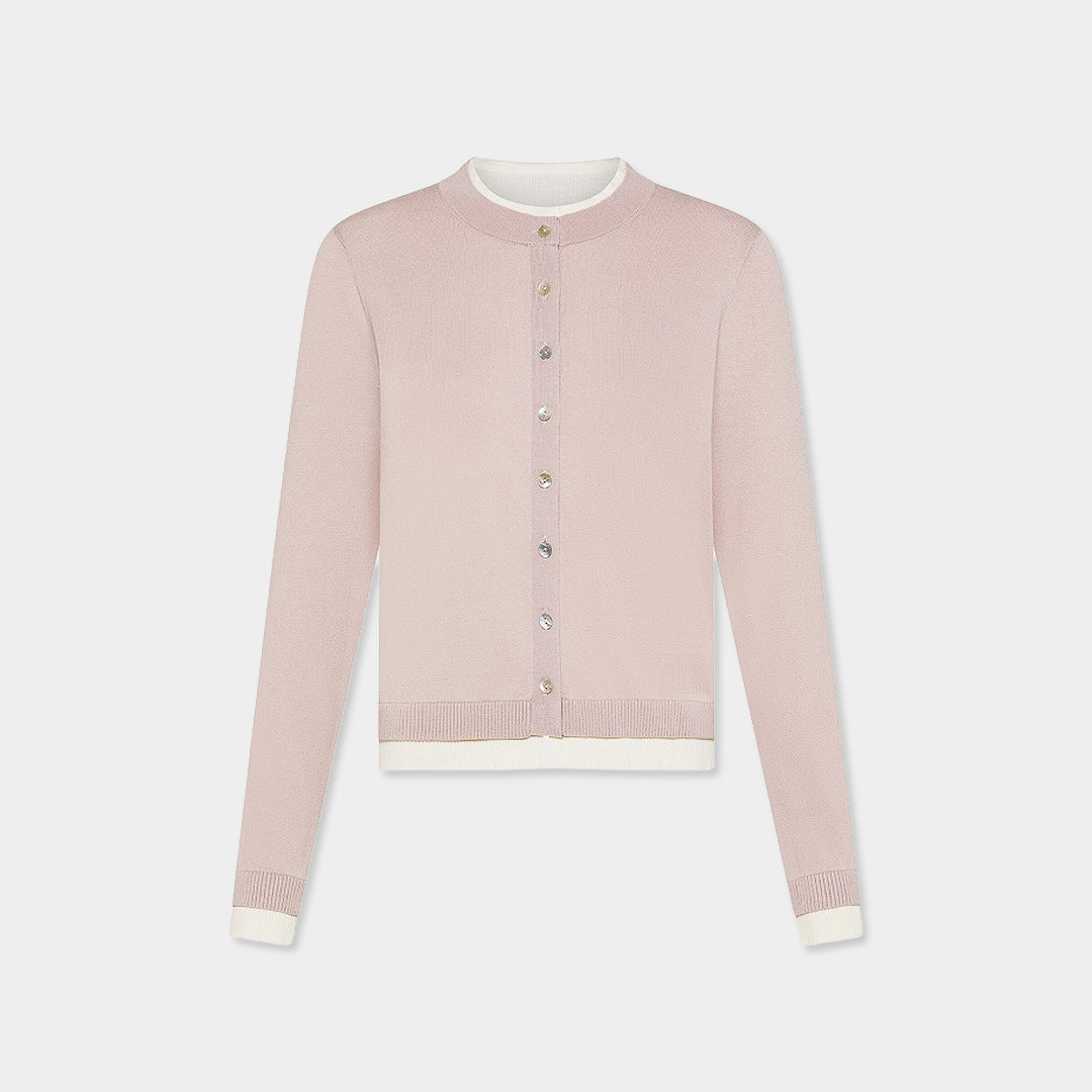 19.70【サクラカラー/レーヨンポリエステル/アンサンブル】サクラカーディガン　TI0710-56