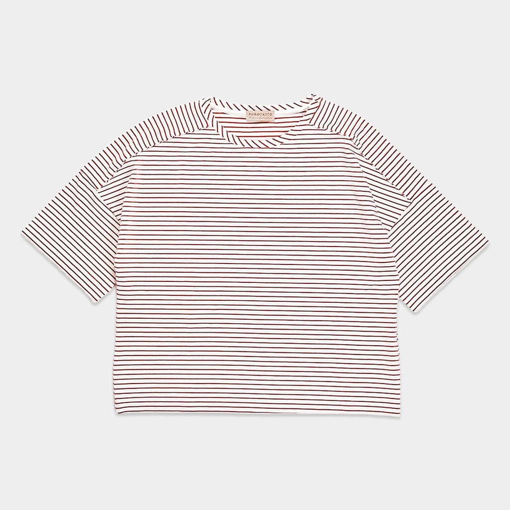 PUROTATTO【ストレッチ/イージーケア/ドロップショルダー/ワイド】ボーダーTシャツ UG1836-14