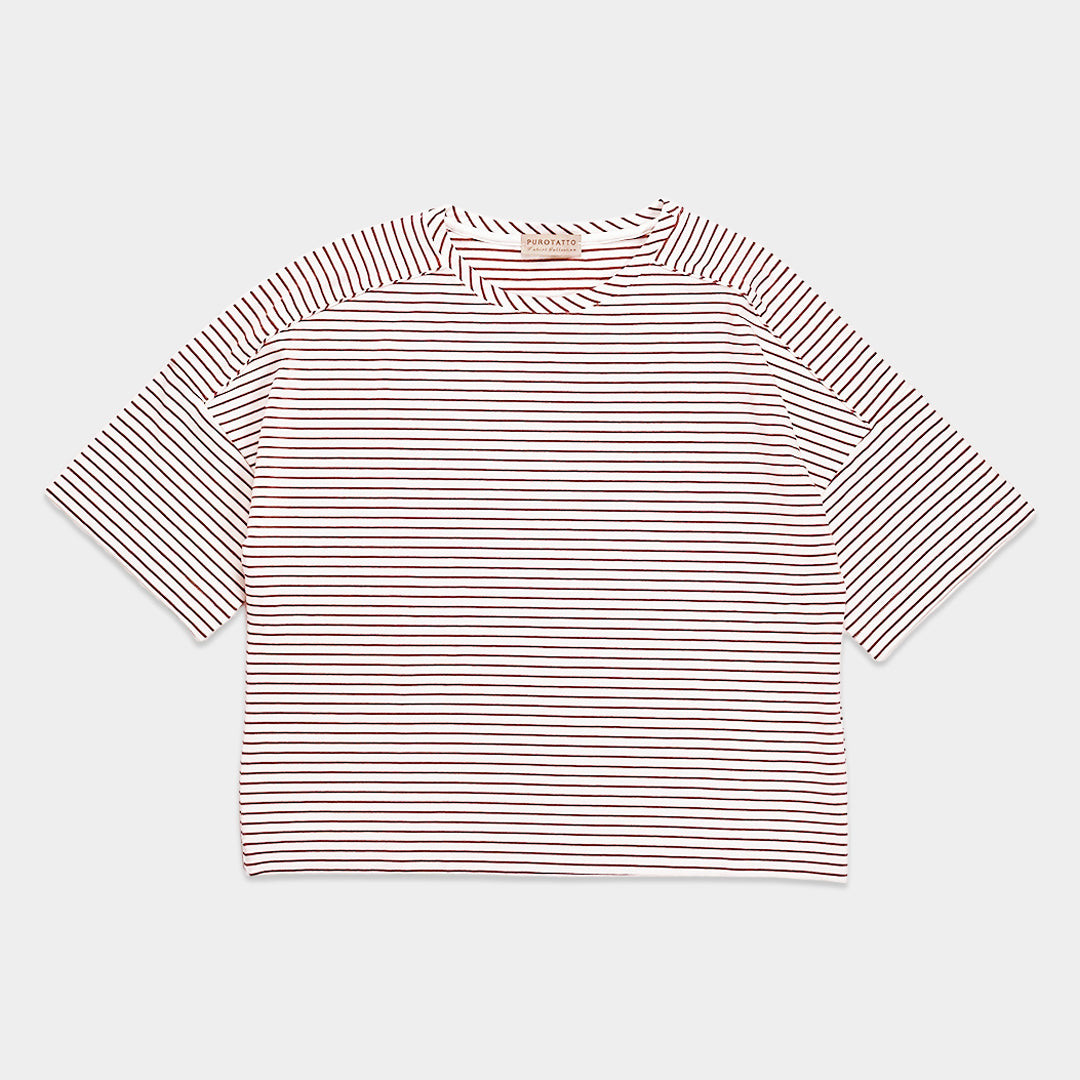 PUROTATTO【ストレッチ/イージーケア/ドロップショルダー/ワイド】ボーダーTシャツ UG1836-14