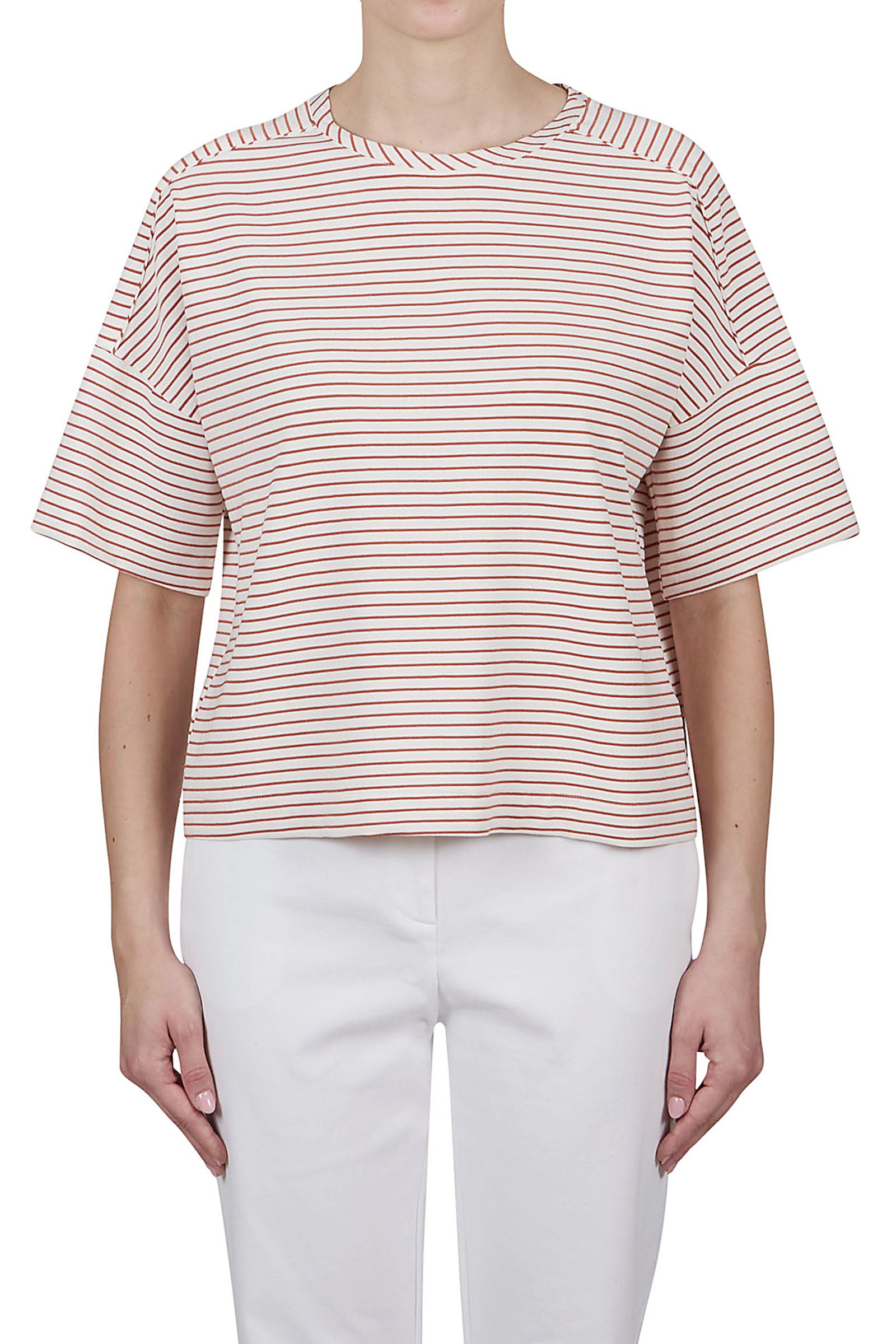 PUROTATTO【ストレッチ/イージーケア/ドロップショルダー/ワイド】ボーダーTシャツ UG1836-14