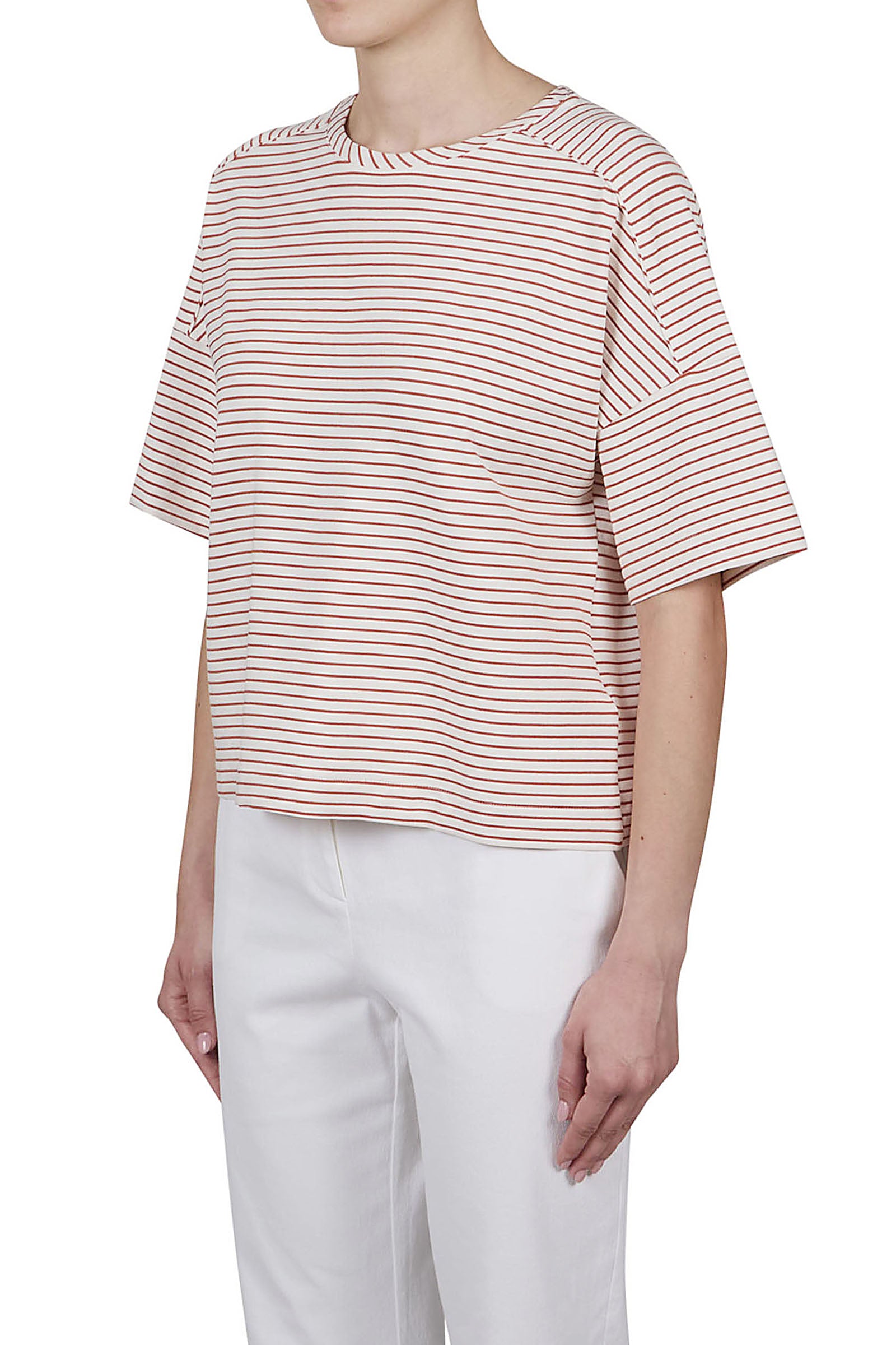 PUROTATTO【ストレッチ/イージーケア/ドロップショルダー/ワイド】ボーダーTシャツ UG1836-14