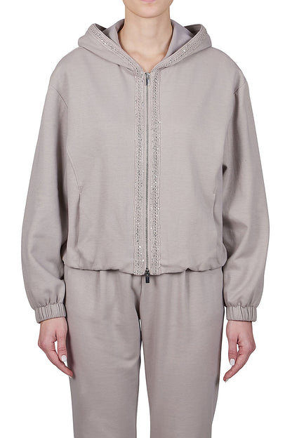 【人気】PUROTATTO【PICK UP！/コットン100％/リラックス/カジュアルスタイル/ジャージ】ラメパイピングパーカー　UH0855-57