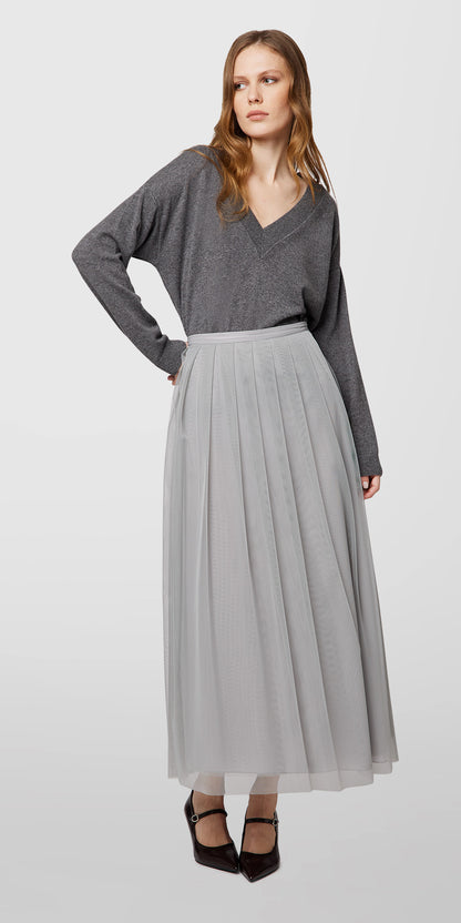 ALPHA STUDIO【チュール/シアー/サイドファスナー/裏地】チュールスカート　ZH0409-47