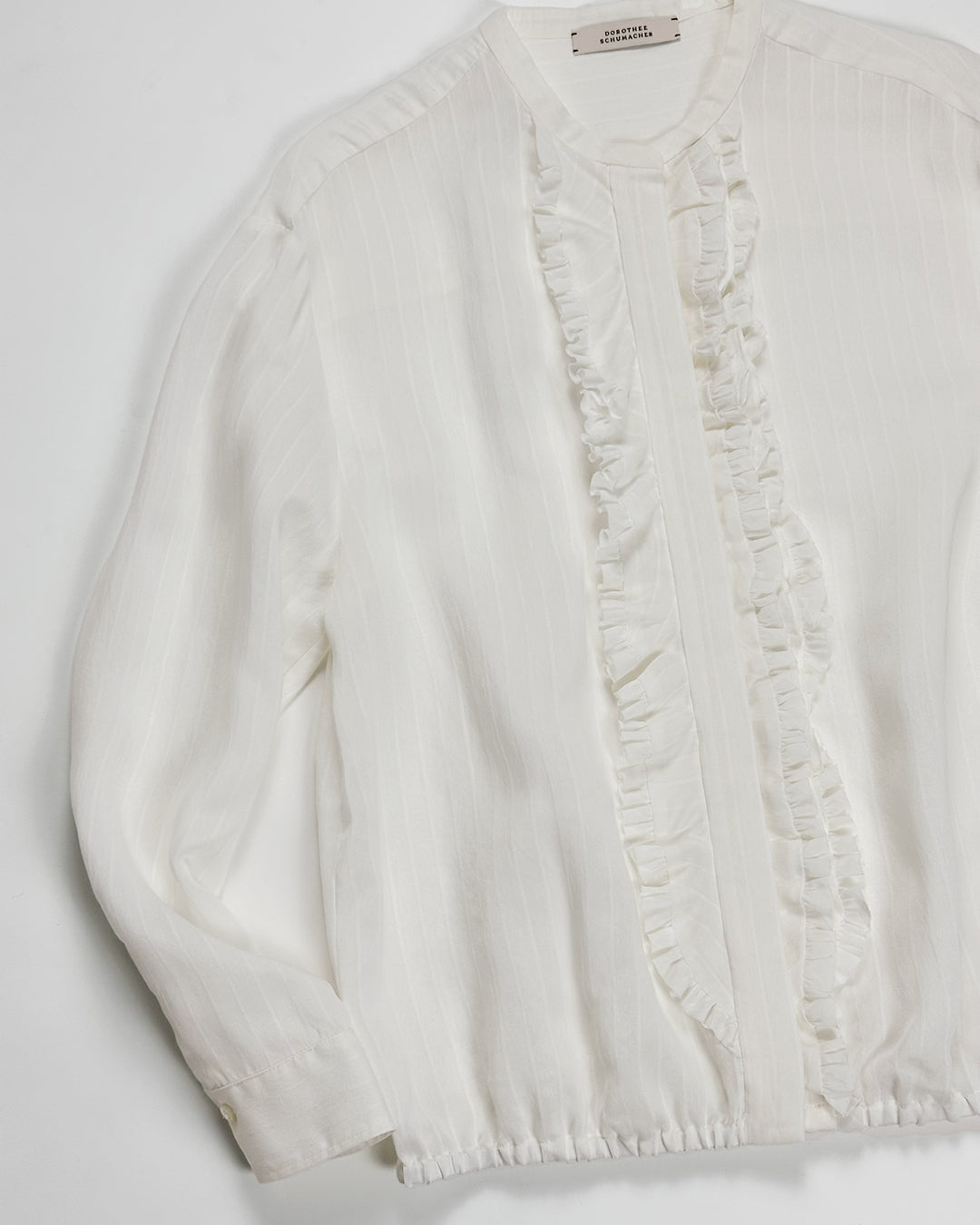 DOROTHEE SCHUMACHER【オケージョン/シルク混/ノーカラー/シフォン】フリルブラウス　GG1609-27