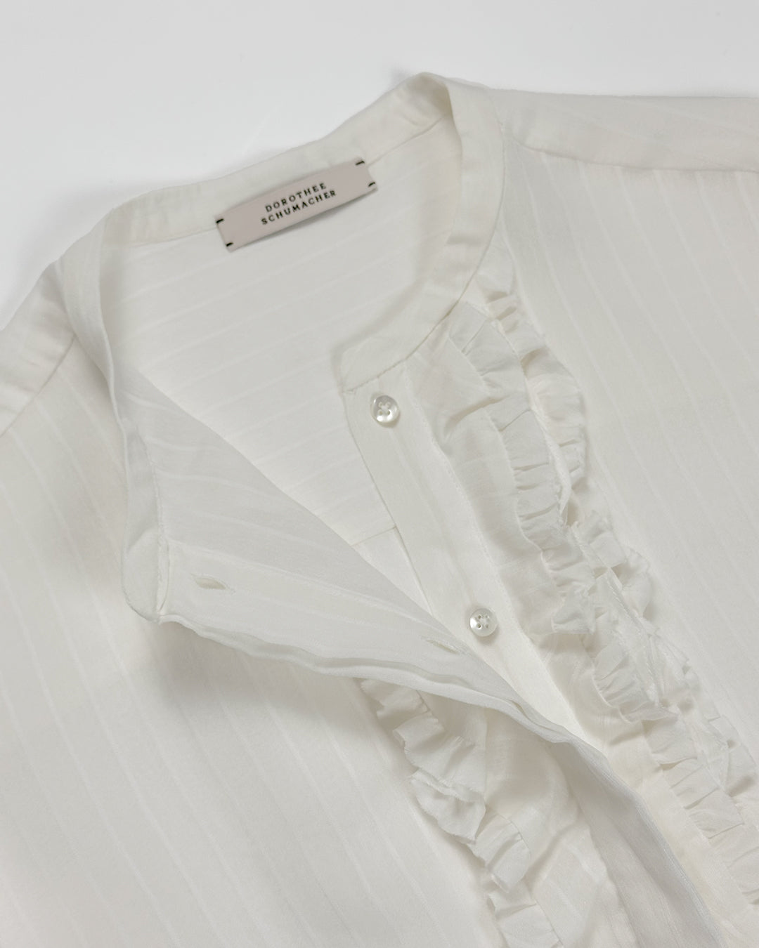 DOROTHEE SCHUMACHER【オケージョン/シルク混/ノーカラー/シフォン】フリルブラウス　GG1609-27