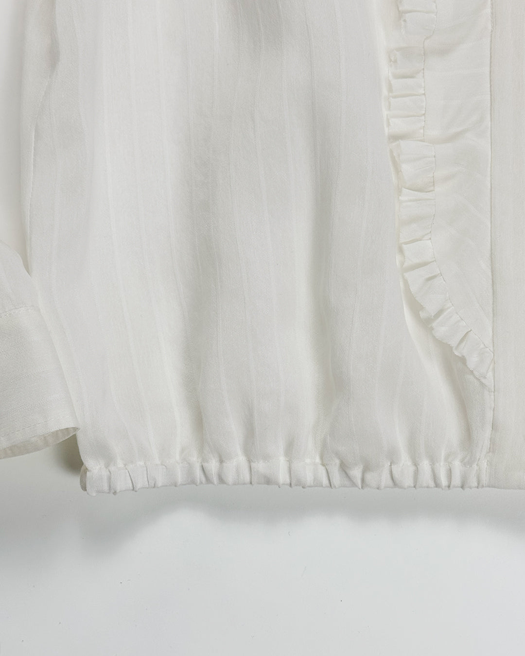 DOROTHEE SCHUMACHER【オケージョン/シルク混/ノーカラー/シフォン】フリルブラウス　GG1609-27