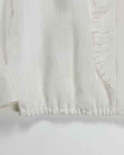 DOROTHEE SCHUMACHER【オケージョン/シルク混/ノーカラー/シフォン】フリルブラウス　GG1609-27