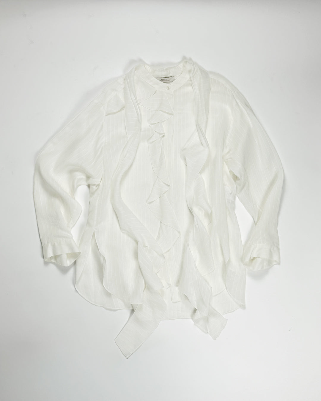 DOROTHEE SCHUMACHER【オケージョン/シルク混/フリル/Iライン】ボウタイブラウス　GG5616-44