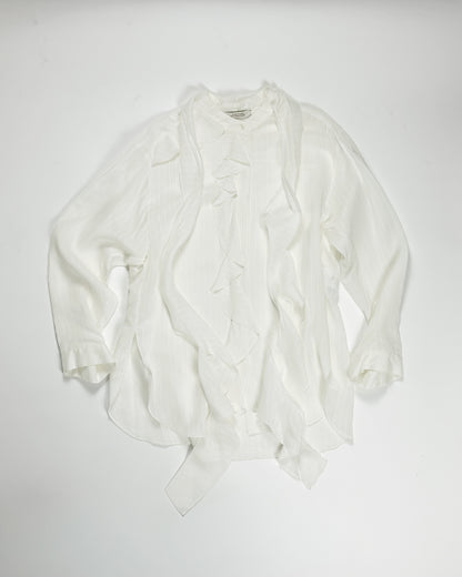 DOROTHEE SCHUMACHER【オケージョン/シルク混/フリル/Iライン】ボウタイブラウス　GG5616-44