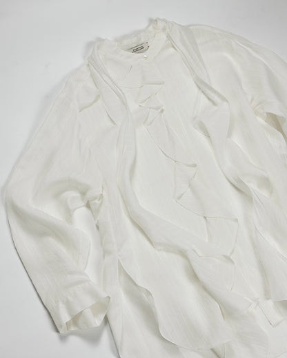 DOROTHEE SCHUMACHER【オケージョン/シルク混/フリル/Iライン】ボウタイブラウス　GG5616-44