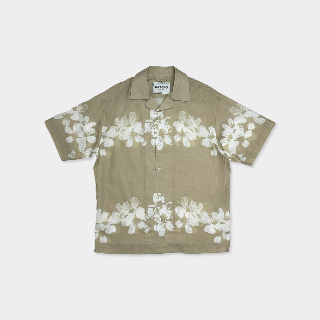 ICEBERG UOMO【メンズ/雑誌掲載/フラワーシャツ/リネンコットン/ロゴ】フラワーシャツ　BI0606-13