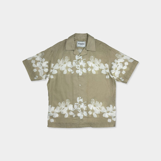 ICEBERG UOMO【メンズ/雑誌掲載/フラワーシャツ/リネンコットン/ロゴ】フラワーシャツ　BI0606-13
