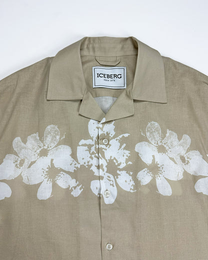 ICEBERG UOMO【メンズ/雑誌掲載/フラワーシャツ/リネンコットン/ロゴ】フラワーシャツ　BI0606-13