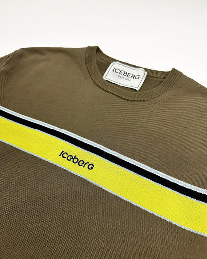 ICEBERG UOMO【メンズ/雑誌掲載/サマーニット/コットン/ロゴ】ロゴサマーニット　BI0711-39