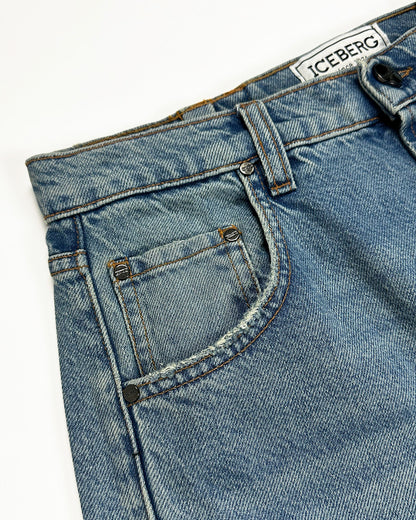 ICEBERG【春デニム/バレル/ワイド/ロゴ】バレルデニム　II0303-03