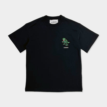 ICEBERG【白カットソー/刺繍ロゴ/恐竜/ダイナソー/コットン】刺繍ダイナソーカットソー　II0811-23