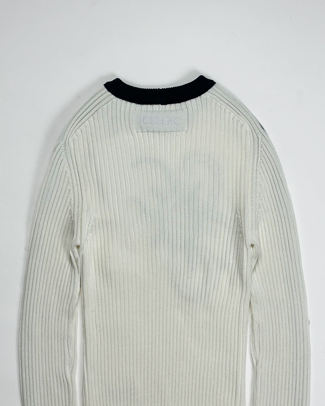 ICEBERG【リブニット/アイスフラワー/刺繍/コットン】アイスフラワーニット　II0704-35