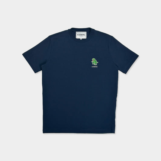 ICEBERG UOMO【メンズ/雑誌掲載/コットンストレッチ/ロゴ/刺繍/キャラクター】ダイナソーロゴTシャツ　BI0814-23