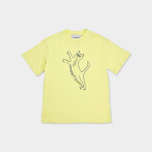ICEBERG【コットン/ロゴ/刺繍/キャラクター】キャット刺繍Tシャツ　II0810-23
