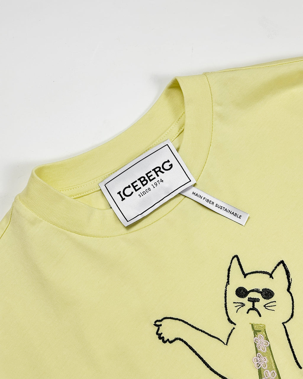 ICEBERG【コットン/ロゴ/刺繍/キャラクター】キャット刺繍Tシャツ　II0810-23