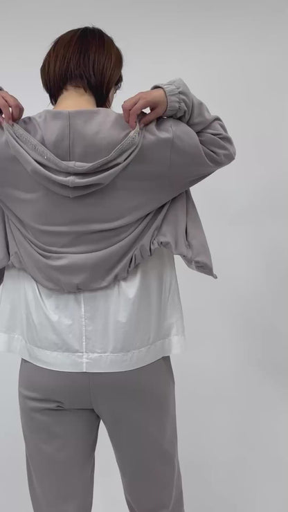 【人気】PUROTATTO【PICK UP！/コットン100％/リラックス/カジュアルスタイル/ジャージ】ラメパイピングパーカー　UH0855-57